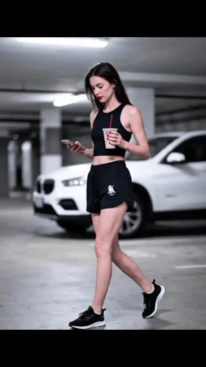 Goddess Collection Two-in-One Drawstring Shorts with Zipper Pockets - Black