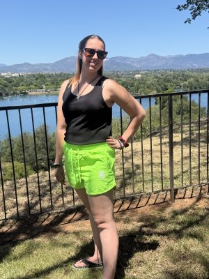 Goddess Collection Two-in-One Drawstring Shorts with Zipper Pockets - Green